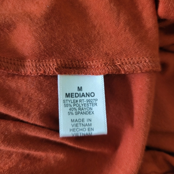 Zenana Premium Womens Rust Orange Short Sleeve Tunic Top Size Medium - Picture 4 of 4